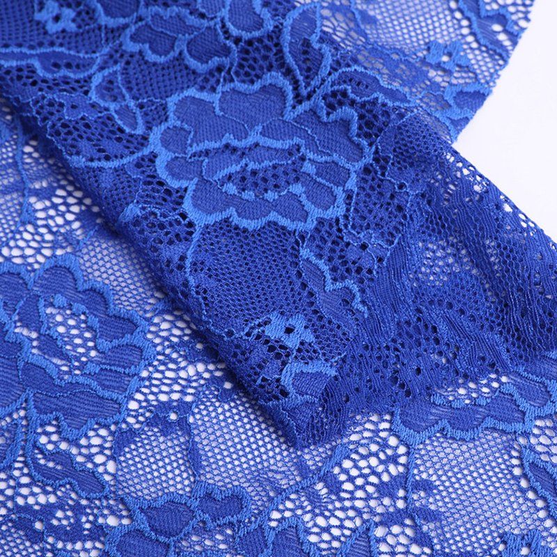 Lace Fabric Beige Nylon Warp Knit for Women's Wear Wholesale Supplier 5